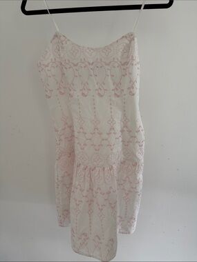NWt Roller Rabbit x Target White Eyelet Sundress with Pink Embroidery